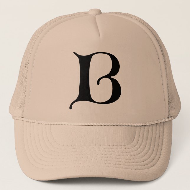 English Gothic Monogram letter B Trucker Hat (Front)