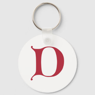 English Gothic Monogram letter D Key Ring