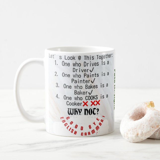 English Grammar Issue Coffee Mug (With Donut)