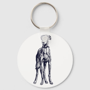 English Greyhound Breed Key Ring