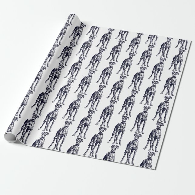 English Greyhound Breed Wrapping Paper (Unrolled)
