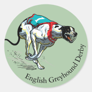 english greyhound race dog classic round sticker