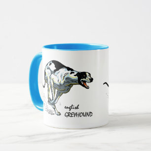 english greyhound race dog mug