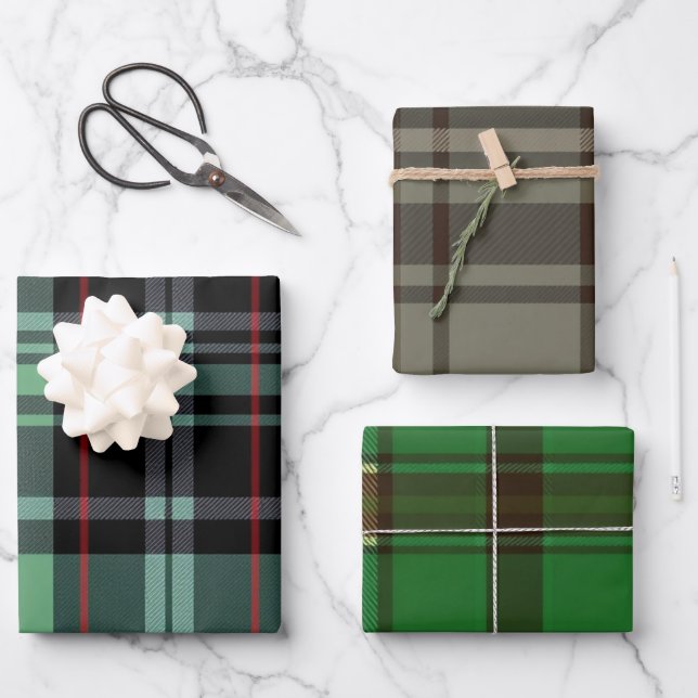 English Heritage Plaid Ribbon Wrapping Paper Sheet (Front)