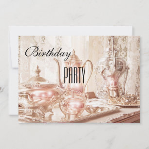 English High Tea Birthday Party Invitation
