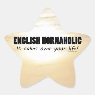 English Hornaholic Life Star Sticker