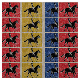 English Horse and Rider Fabric