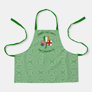 English Irish American Flag Shamrock Personalised Apron