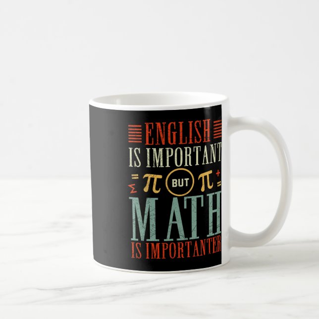 English Is Important But Math Is Importanter Funny Coffee Mug (Right)