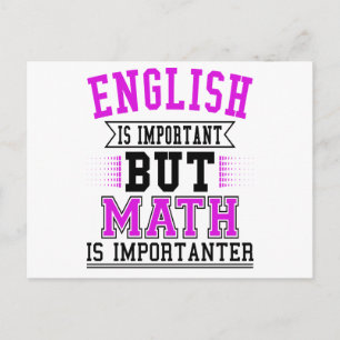 English Is Important But Math Is Importanter Pun Postcard