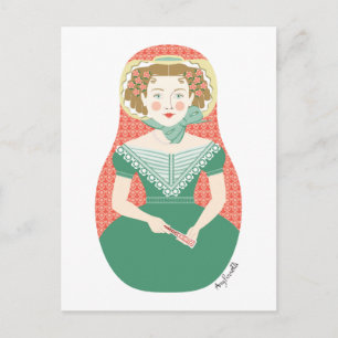 English Ivy Matryoshka Postcard