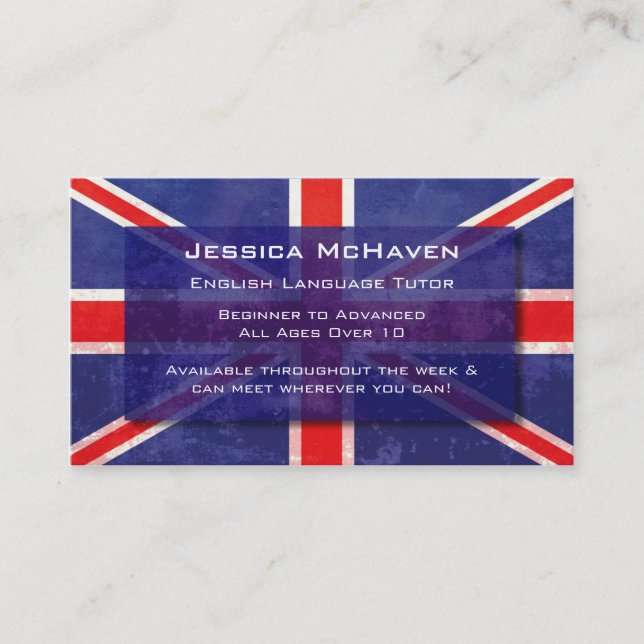 English Language Tutor Business Card (Front)