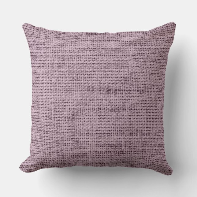 English lavender Burlap Rustic Linen Cushion (Front)
