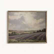 English Lavender Field Landscape Poster