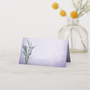 English Lavender Wedding Folded Place Card