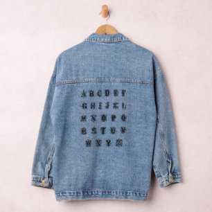 English Letter Denim Jacket