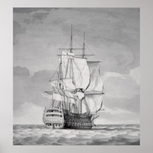 English Line-of-Battle Ship, 18th century Poster