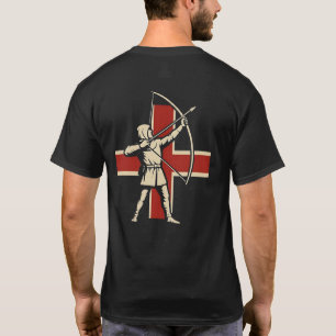 English Longbow Archer St George Cross T-Shirt