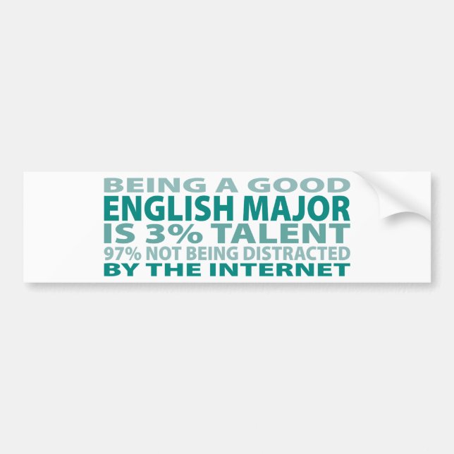 English Major 3% Talent Bumper Sticker (Front)