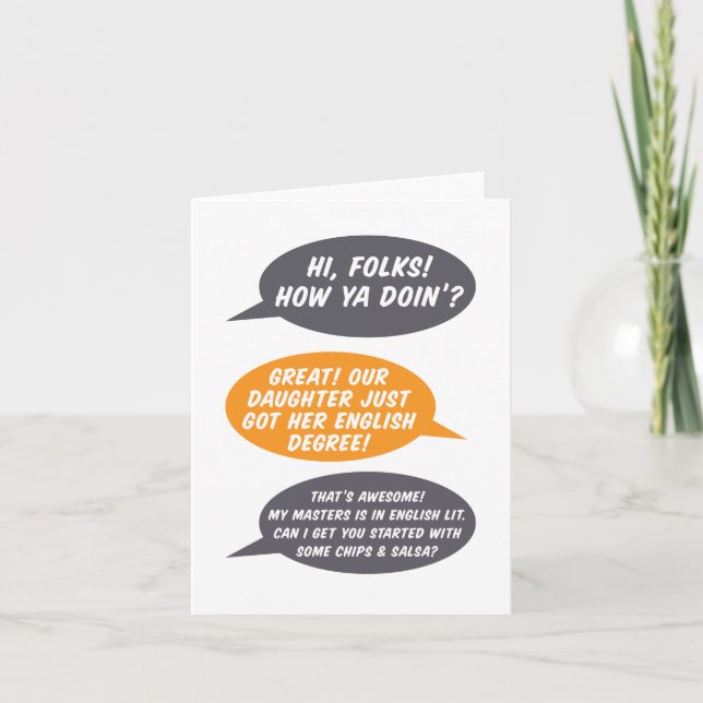 English Major Joke Graduation Card (Front)