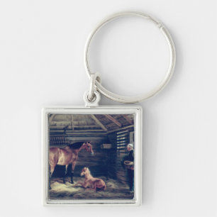 English Mare With Her Foals, 1833 Key Ring