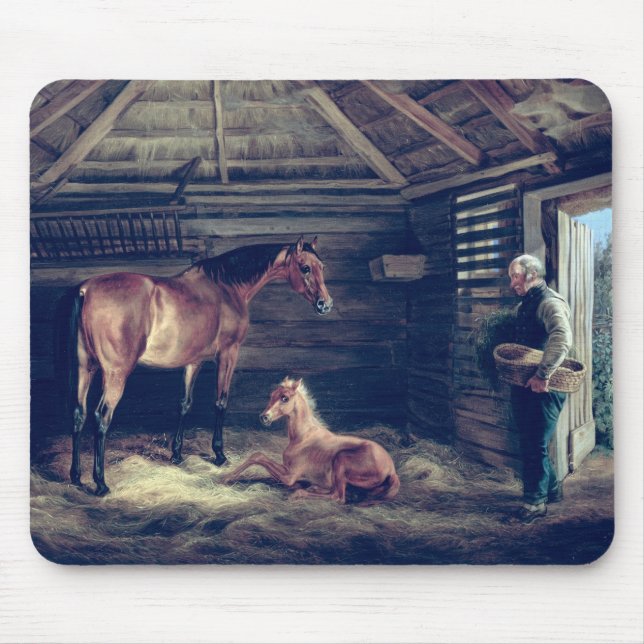 English Mare With Her Foals, 1833 Mouse Pad (Front)