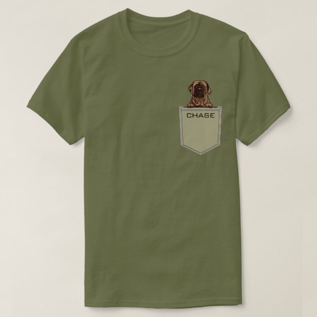 English Mastiff Army Green Custom Pet T-Shirt (Design Front)