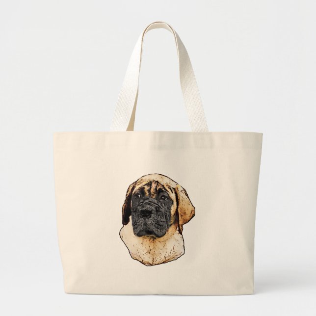 English Mastiff Art Gifts Large Tote Bag (Front)