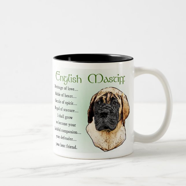 English Mastiff Art Gifts Two-Tone Coffee Mug (Right)
