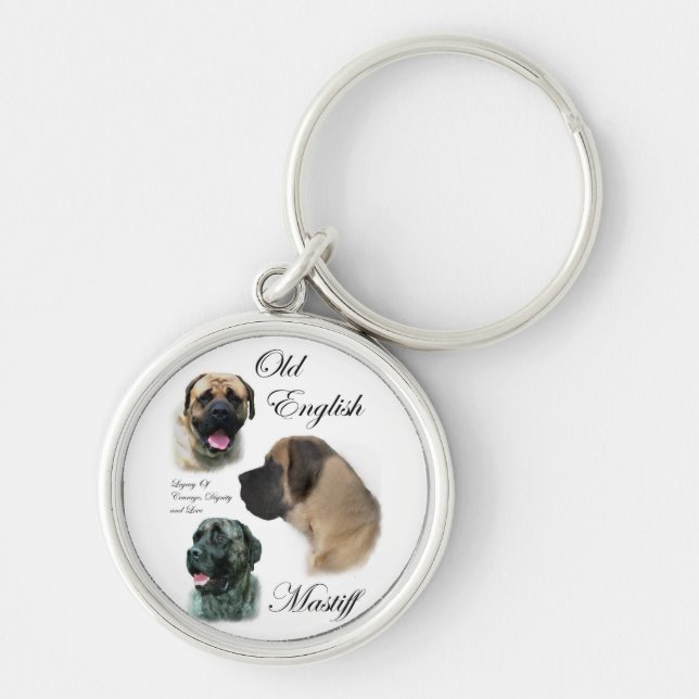 English Mastiff Art Key Ring (Front)