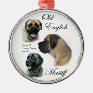 English Mastiff Art Metal Ornament