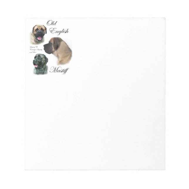 English Mastiff Art Notepad (Front)
