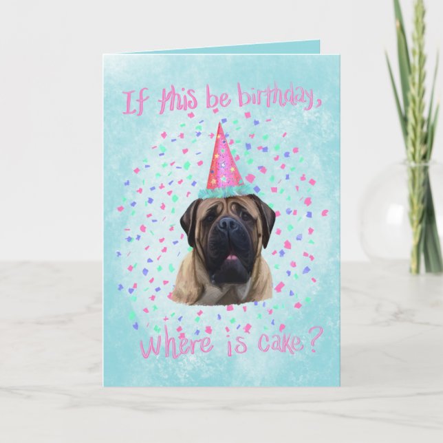 English Mastiff Birthday Card (Front)