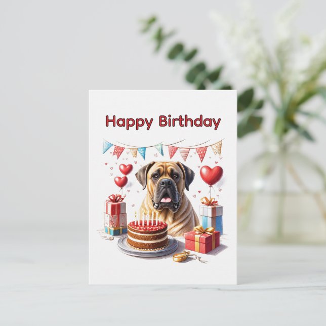 English Mastiff Birthday  Postcard (Standing Front)