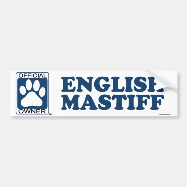 English Mastiff Blue Bumper Sticker (Front)