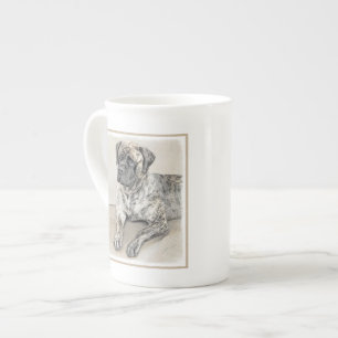 English Mastiff (Brindle) Painting - Dog Art Bone China Mug