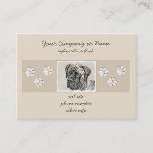 English Mastiff (Brindle) Painting - Dog Art Business Card