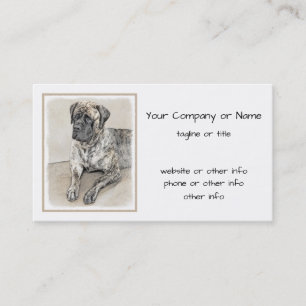 English Mastiff (Brindle) Painting - Dog Art Business Card