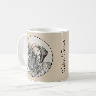 English Mastiff (Brindle) Painting - Dog Art Coffee Mug