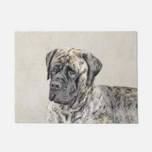 English Mastiff (Brindle) Painting - Dog Art Doormat