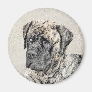 English Mastiff (Brindle) Painting - Dog Art Magnet