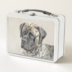 English Mastiff (Brindle) Painting - Dog Art Metal Lunch Box