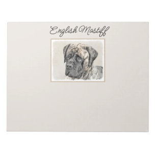 English Mastiff (Brindle) Painting - Dog Art Notepad