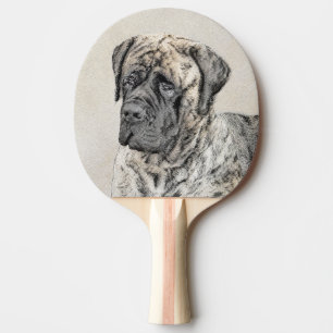 English Mastiff (Brindle) Painting - Dog Art Ping Pong Paddle