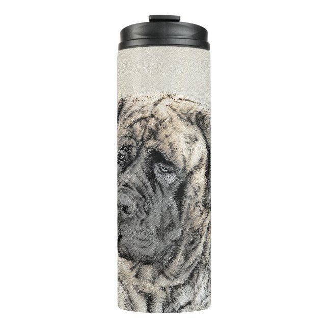 English Mastiff (Brindle) Painting - Dog Art Thermal Tumbler (Front)