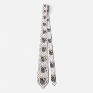 English Mastiff (Brindle) Painting - Dog Art Tie