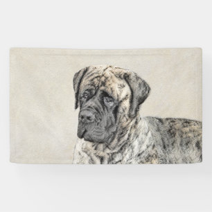 English Mastiff (Brindle) Painting - Original Dog Banner