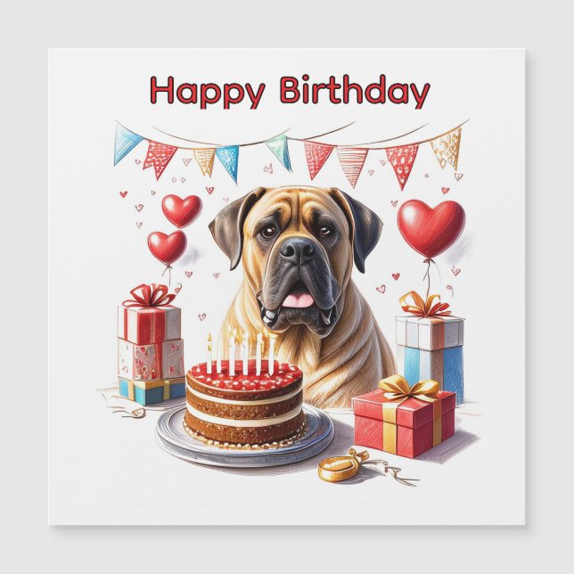 English Mastiff Bulldog Birthday  (Front)