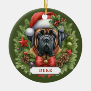 English Mastiff Ceramic Circle Ornament