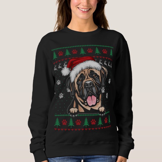 English Mastiff Christmas Ugly Sweater Funny Dog L (Front)
